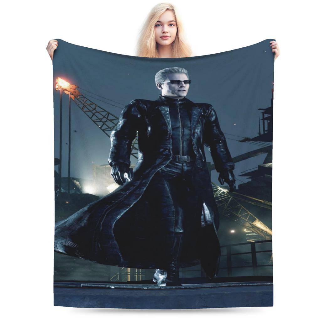Y2K Albert Wesker Deky Super Měkký Flanel Pohodlná Přehozová Deka Lze Prát v Pračce