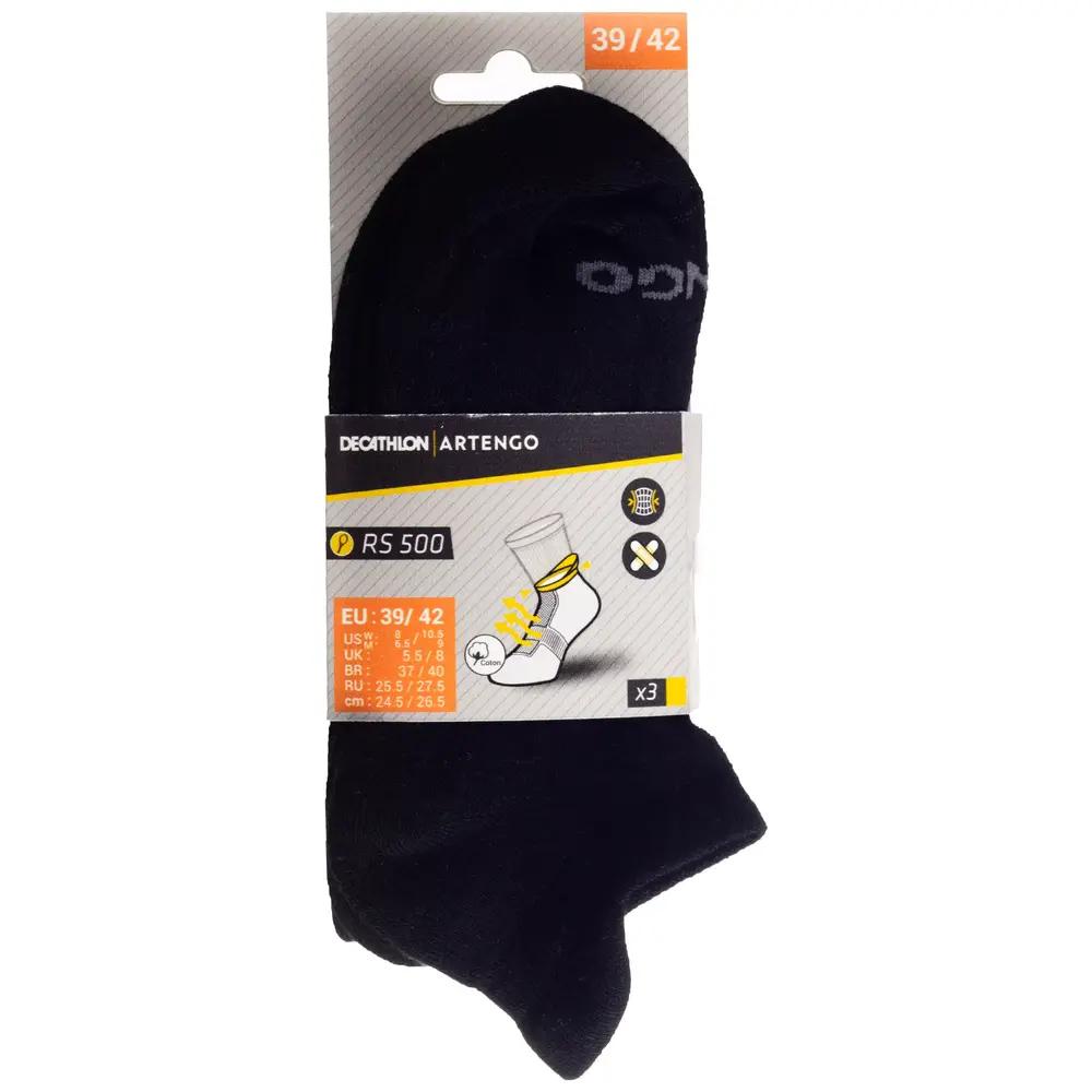 DECATHLON RS500 Socks Unisex Triple Pack Black