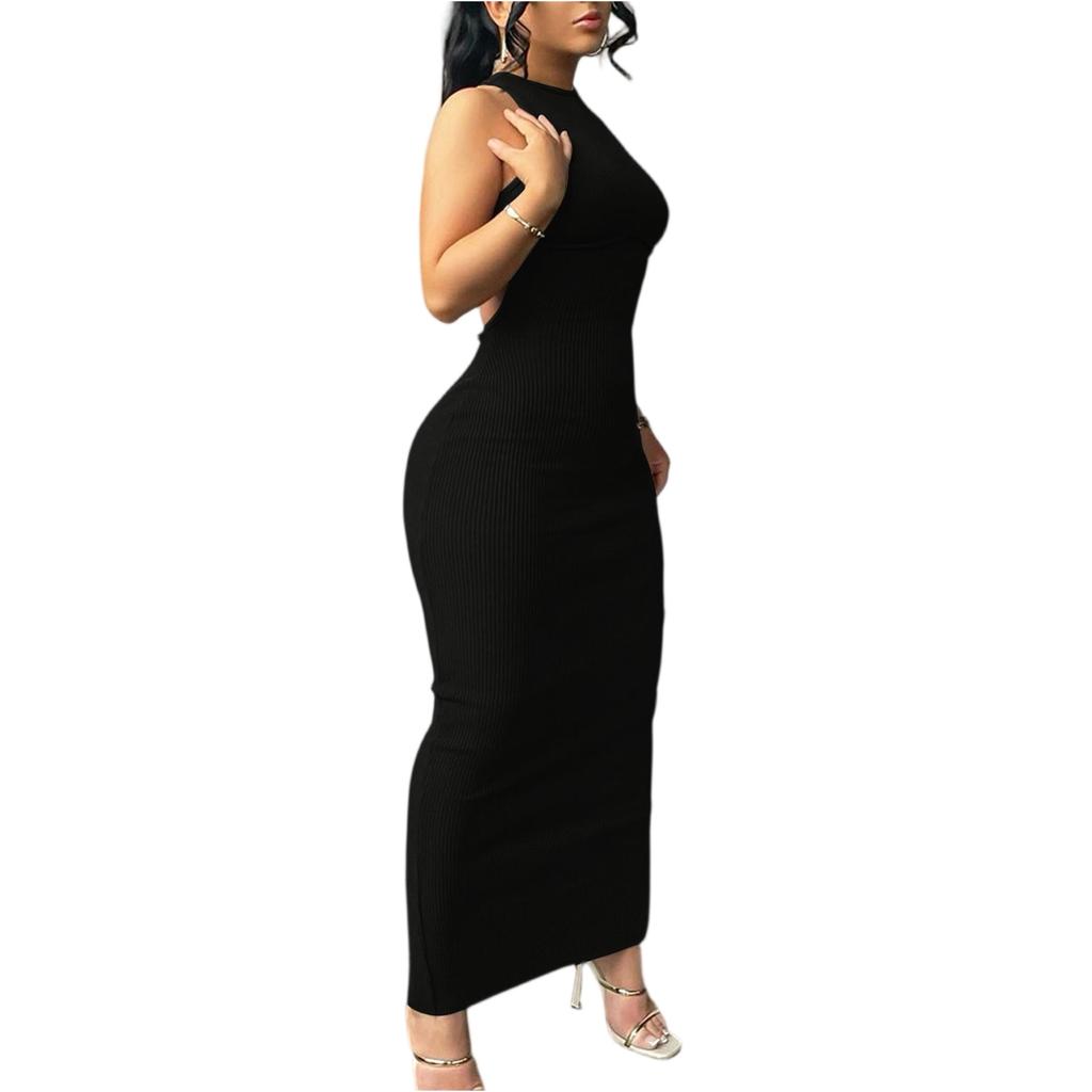 Women's Sexy Bodycon Tank Dress Basic Sleeveless Long Maxi Dresses Party Club Beach Sun Dresses
