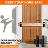 Heavy Duty Door Barricade Brackets Carbon Steel Black Door Bar Holder Brackets U-Shaped Upgraded U-Shaped Bar Holders