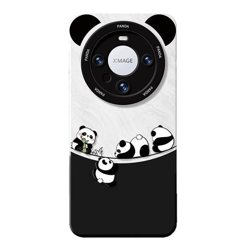 Huawei Mate80 Pro Phone Case 70 Cute Panda Mate60 Silicone 50 Soft Case 40 with Stand 30 Protection