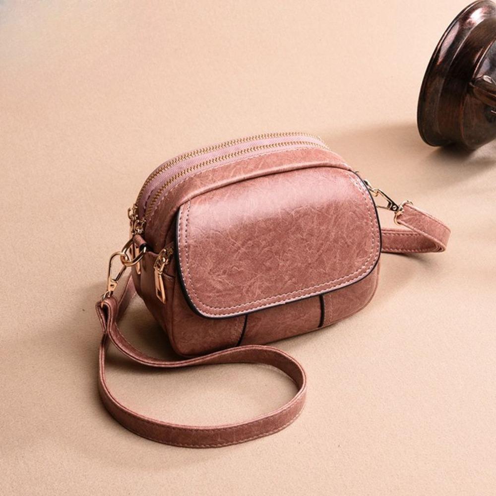 Mini Women's Bag 2025 New Fashion Retro Leather Texture Small Round Bag Shoulder Messenger Bag