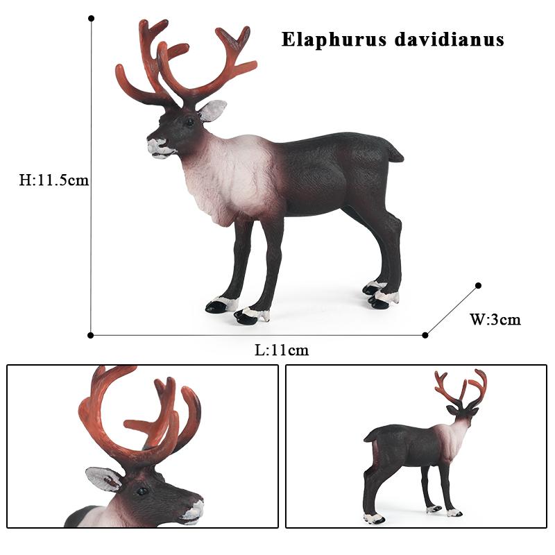 Oenux Forest Deer Animals Simulation Wild White-Tailed Elk Action Figures Moose Figurines Model Decoration Toy Kids Xmas Gift