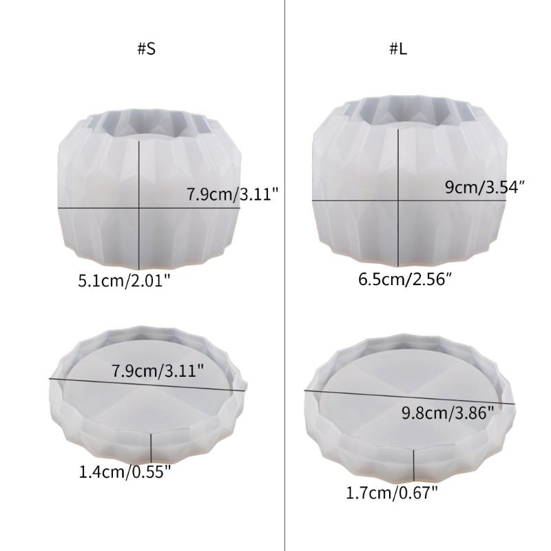 Round Gypsum Silicone Mold DIY Succulents Concrete Flower Pot Vase Plaster Cement Molds Clay Candle Holder Mould Decor