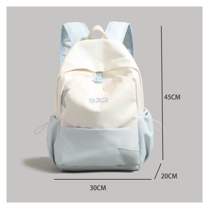 Contrasting color 2025 new female college student schoolbag large capacity lightweight short-distance travel backpack women's backpack