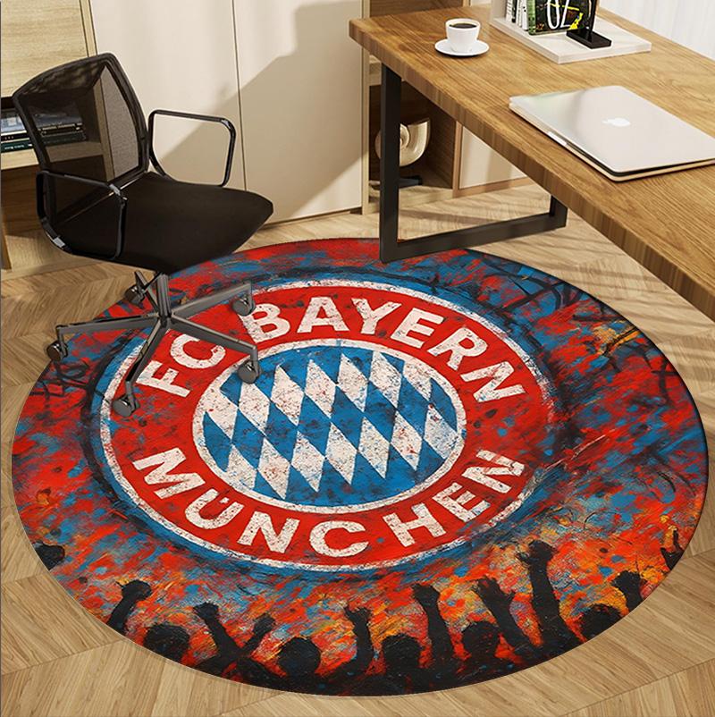FC Bayern Muster Runder Teppich, Innen-/Außenmatte, für Picknick, Spielzimmer, Schlafzimmer, Büro, Wohnzimmer, Heimdeko Teppich, Geburtstagsgeschenk