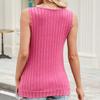 Solid Color Fashion Tank Tops Round Neck Pit Stripe Casual Loose Sleeveless Vest