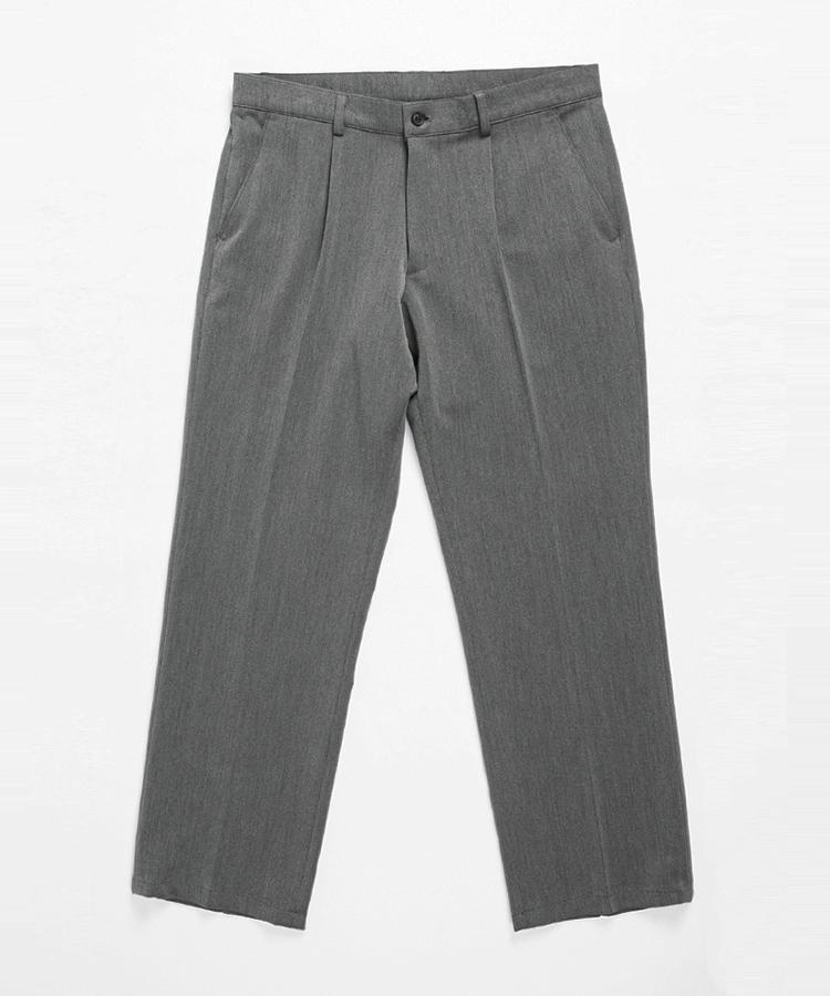 Seuteulaikeu Elegant One-Pleated Trousers (Grey)