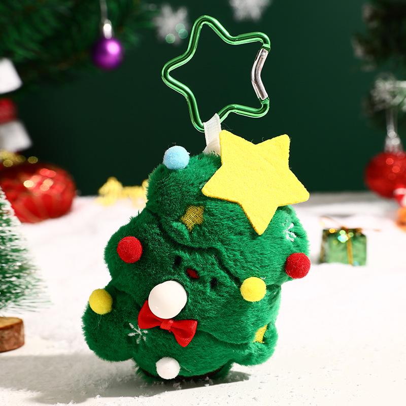 Authentic Plush Head-Tilt Christmas Keychain Decompression Doll - Small Pendant Ornament Gift