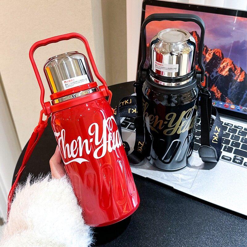Japan Large Capacity Thermos Cup Coca-Cola Internet Celebrity New 316 Stainless Steel Thermos Pot Male and Female Students Sports