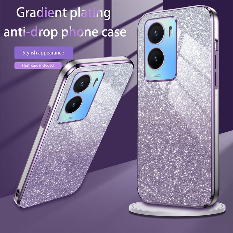 For VIVO Y35 2022 Luxury Electroplated Glitter Phone Case For Vivo Y35 2022 Case Shockproof Clear Soft TPU Back Protective Cover