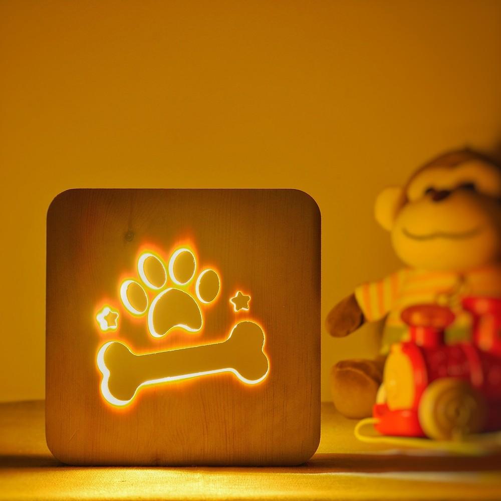 

Starmood 3D 3D Wooden Bone Paw Led Table Top Night