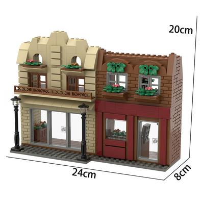 Non-Toxic Moc Scene Toy Children Flower Shop Street View City Diy Small Particle Building Block Assembly Gift