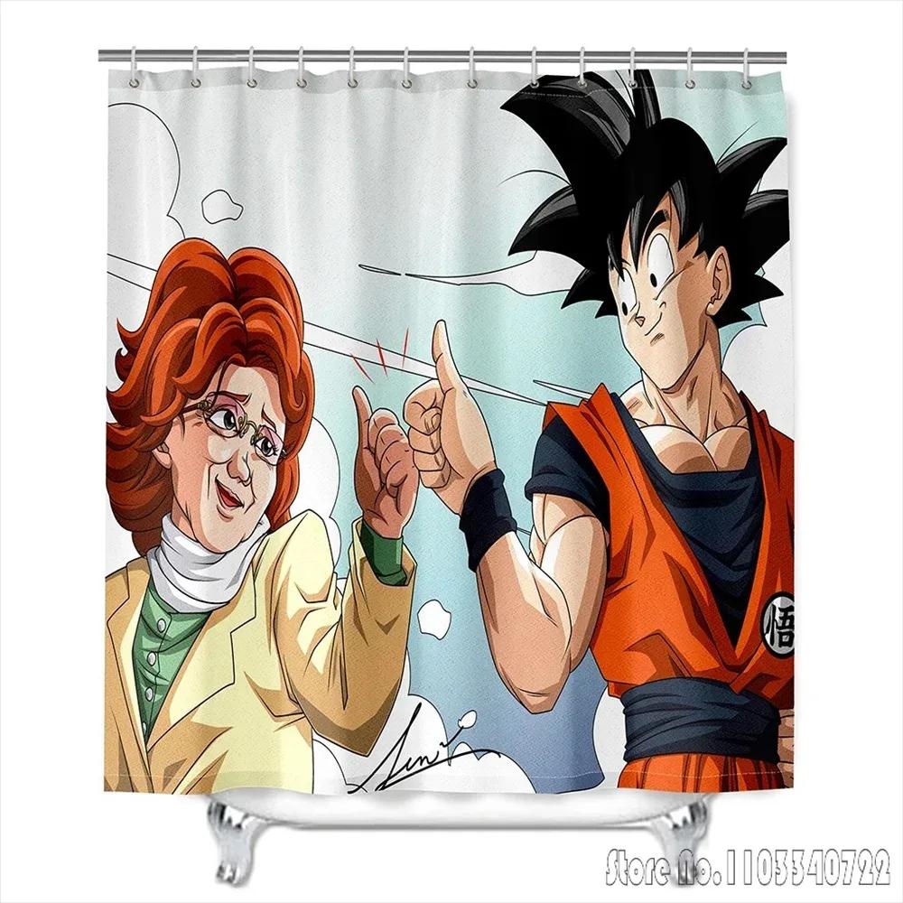 Anime Dragon Ball Z Son Goku Burdock Broli Bath Shower Curtain Waterproof 3D Cute With Hooks For Kids Bathroom Decoration