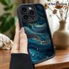 Phone Case: 2D Flat Design Suitable for iPhone 18 17 16 15 14 13 Pro Tiered Protective Case, Deep Blue Starlight, Christmas and Halloween Gift
