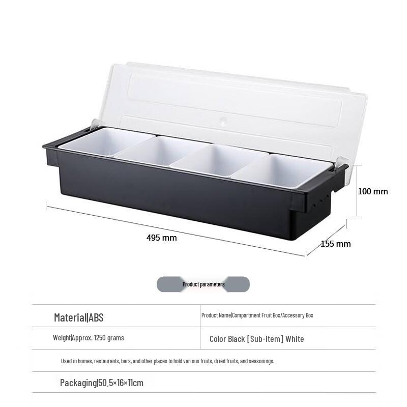 Zhishi Commercial Bar Divided Fruit Container with Lid