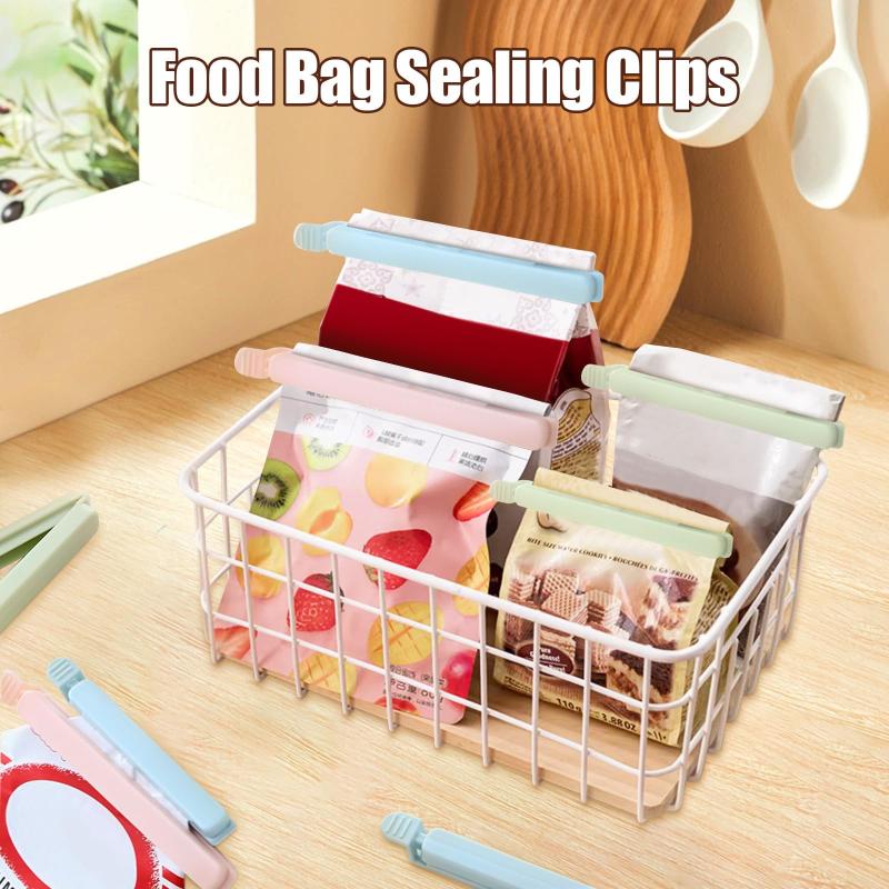 10Pcs Food Bag Sealing Clips Plastic Bag Colorful Sealing Clips For Kitchen Snack Coffee Potato Chip Food Storage Bag