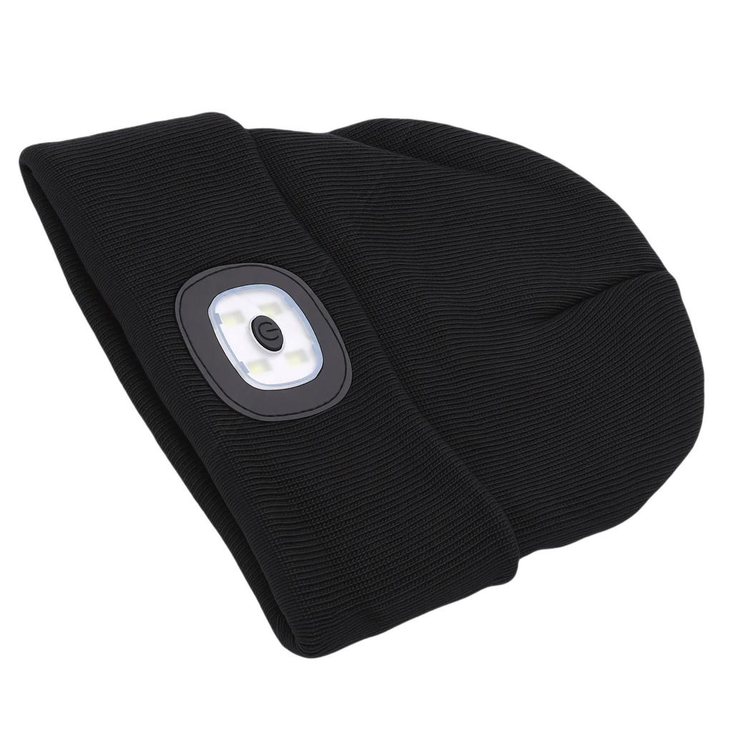 Winter Knitted Hat with Detachable Light Warm USB Rechargeable LED Headlamp Hat for Running Camping Cycling Fishing