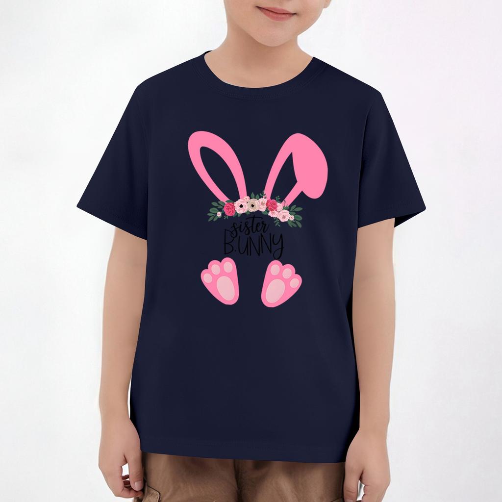 Easter Children's Neck Short Sleeve Print Top
