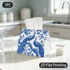 1pc Tissue Box, Chinoiserie Peacocks Tree Flowers Elegant Pattern, 2D Flat Printing, Polyester Fabric, Can Be Folded, Tissue Bag, for Around The Home,