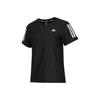 Casual Striped Pullover Short Sleeve Running T-shirt for Women, Black