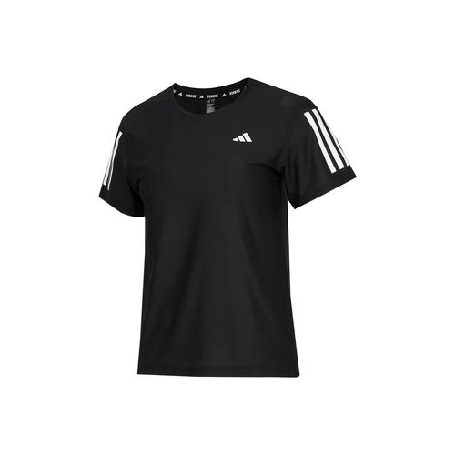 

adidas casual striped pullover short sleeve running T-shirt for women, black S чёрный