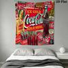 Vintage Cocacola Advertisement Tapestry Wallmounted Background Cloth Soft Background Wall Hanging Cloth Wall Covering Decoration
