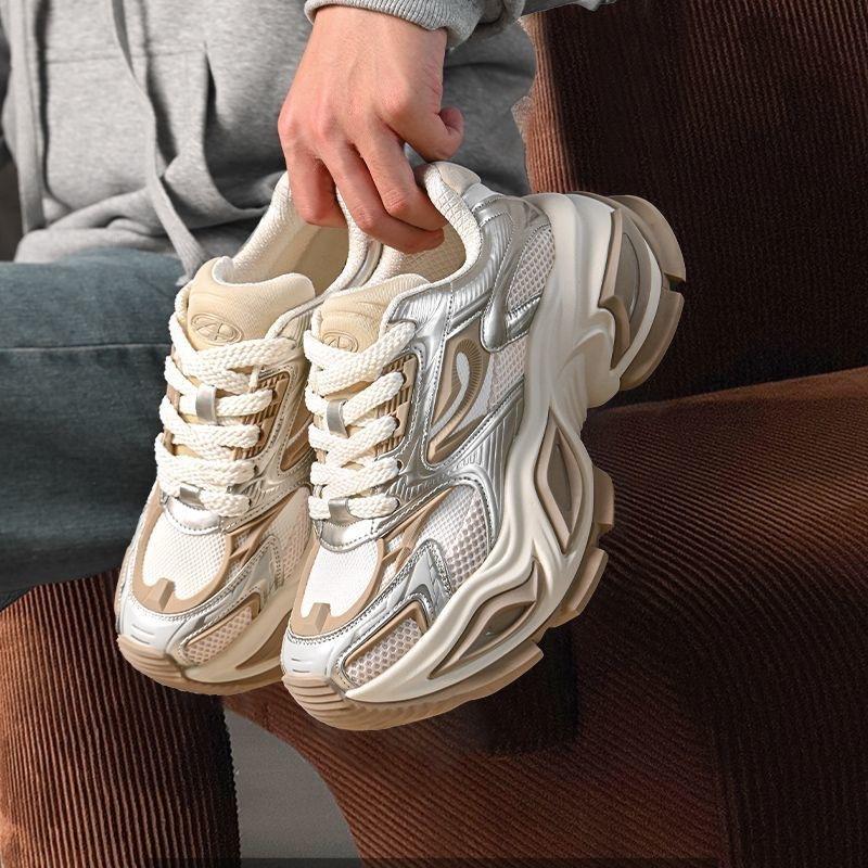 Spring Men's Shoes New Breathable Shoes Men's Sports Shoes Trend Versatile Thick Sole Heightening Casual Running Dad Shoes