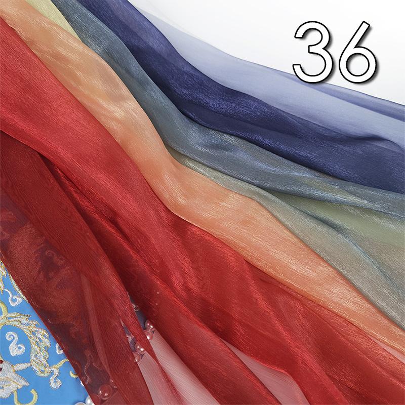 1/2/5 Meter 30D Rainbow Gradient Color Chiffon Fabric Organza Tulle Fabric For Diy Ancient Style Hanfu Silky Dress Stage Garment