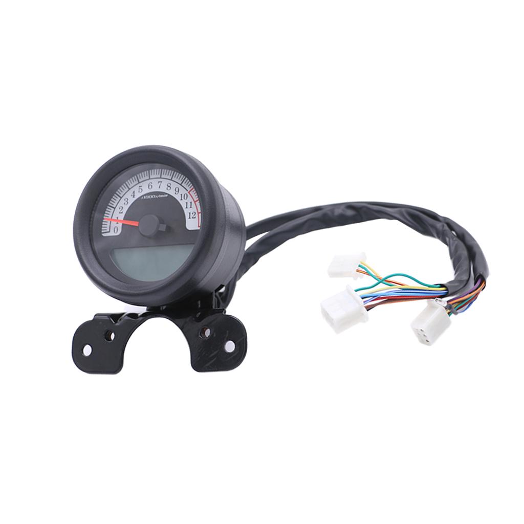 MagiDeal Motorcycle LED Digital Odometer Speedometer Tachometer Gauge Turn High Beam