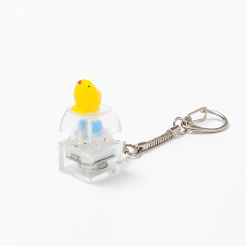 Animal Keyboard Fidget Keychain Finger Button Clicker Decompression Toy With Colorful Lights