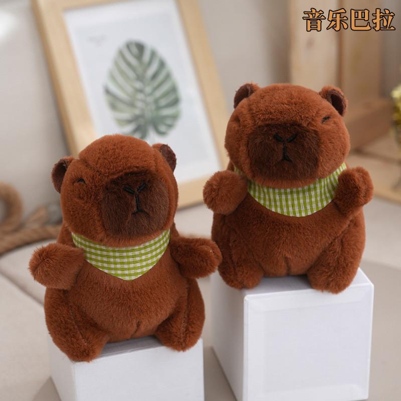 Adorable Brown Capybara Plush Keychain Cute Buddhist Robe Keyring For Girls Gifts