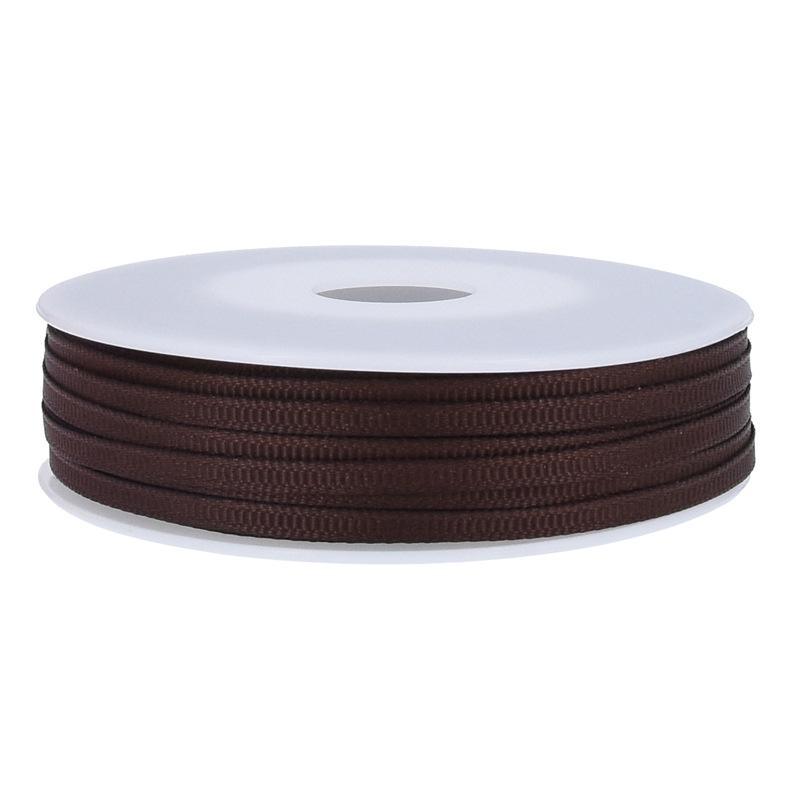 

3 мм двухсторонняя прошитая лента ручной работы DIY аксессуары для волос бант нижнее белье аксессуары тесьма упаковка ребристая лента 22 цвета dark coffee/3mm50 yards
