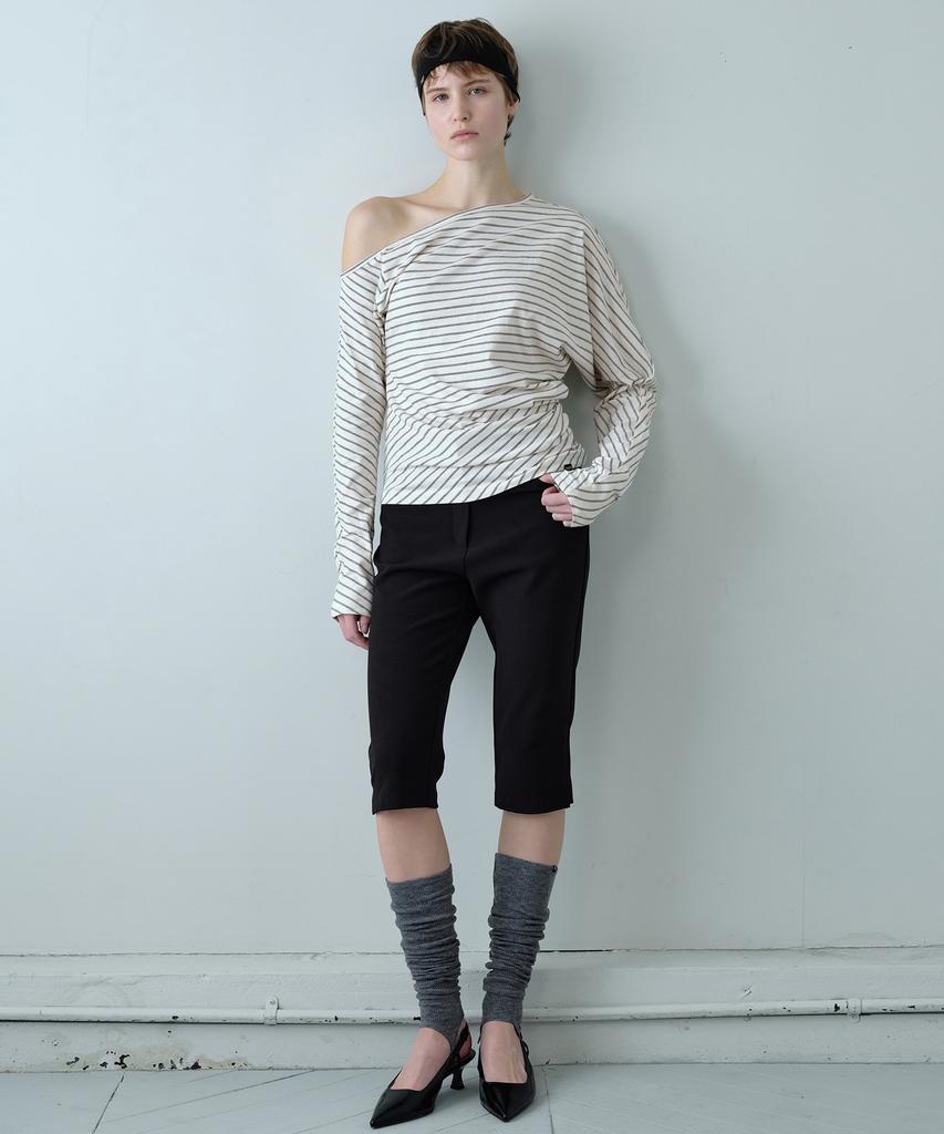 Simeteuligpeosenteu Striped Unbalance Top / White