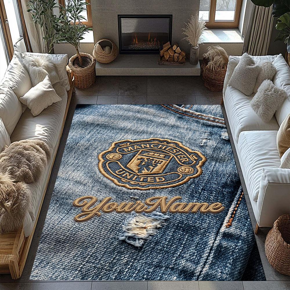 Manchester Personalized Text Area Rug Design for Foyer Kitchen Living Rooms Decorate room Anti-slip Rug Anime Office Decor Spiritual Gift