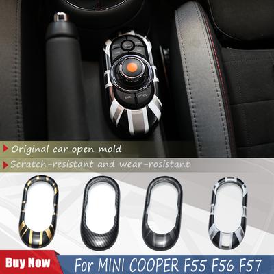 Car Center Console Multimedia Button Gear Panel Housing Cover Sticker For MINI COOPER F55 F56 F57 Automotive Interior