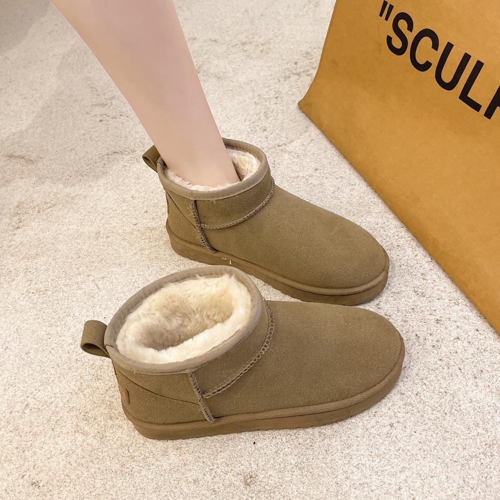 Winter new snow shoes large size flat short cotton shoes piled thickened warm snow boots