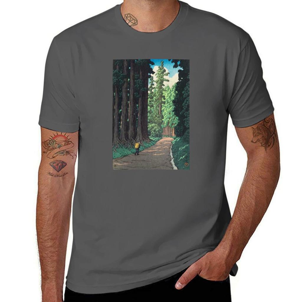 Nikk Gaid Hasui Kawase Tshirt Festival Casual Short Sleeve