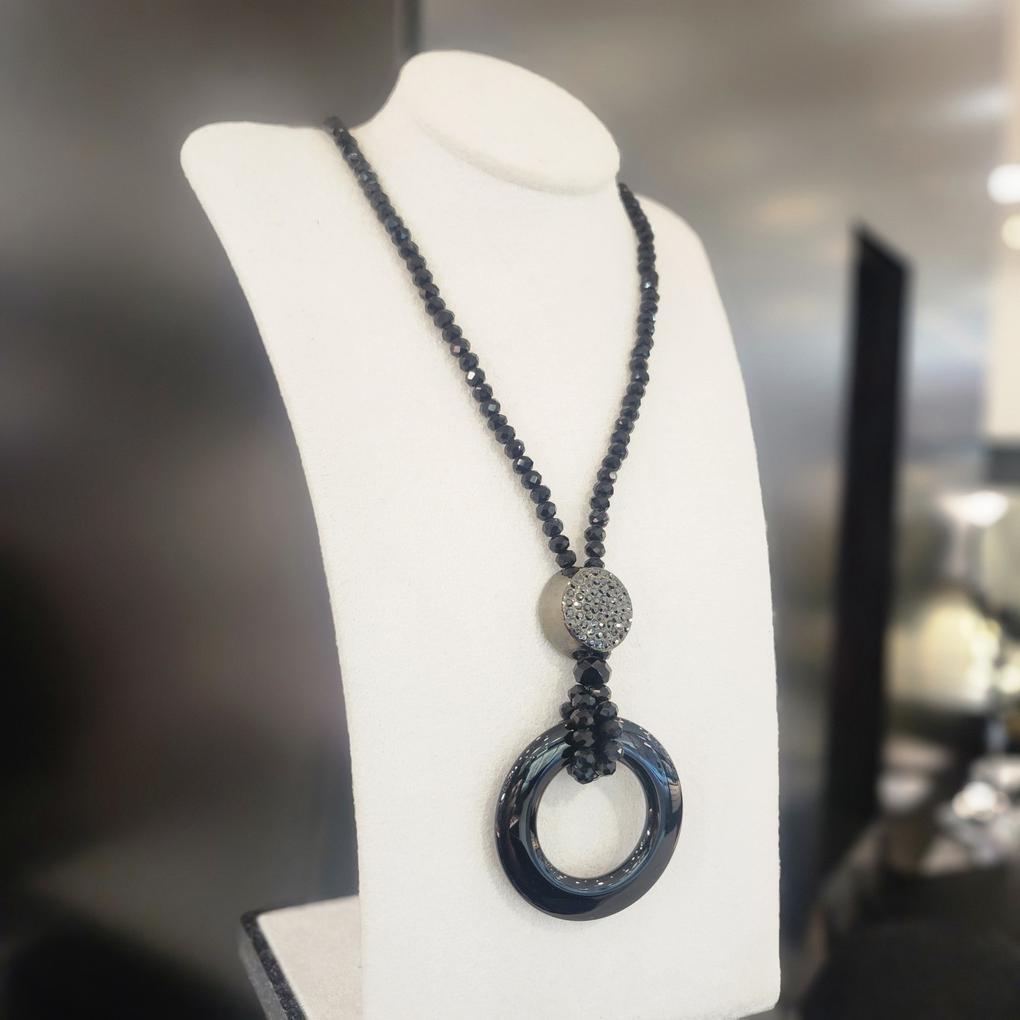 Atria Ring Onyx Long Cut N Necklace MRNNEFR0038BKF