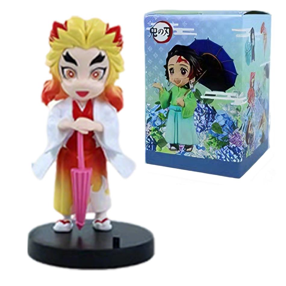 In Stock 12cm Kawaii Demon Slayer Plum Rain Series with Box Handmade Model No Yaiba Kamado Nezuko Action Figure Ornament Gift