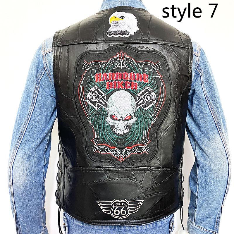 Модный мужской джинсовый жилет с вышивкой большого размера и без рукавов — фото 21