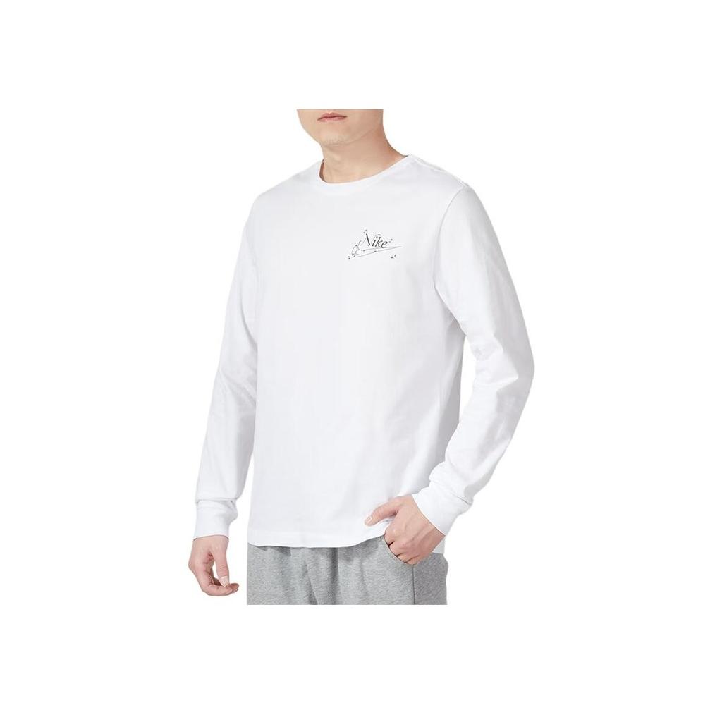 Nike Logo Embroidered Crew Neck Sweatshirt Men Tops White DZ2828-100
