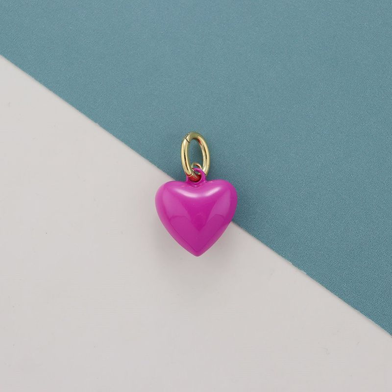 Colorful Hearts American Niche Ra Enamel Heart Moon Pendant Necklace for Women, Versatile and Fashionable