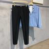 Printemps été hommes pantalons décontractés costume pantalon coupe ajustée travail taille élastique Jogging affaires pantalon mâle noir grande taille