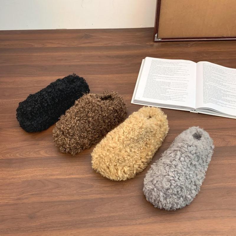 Fashion Platform Thick-soled Closed-toe Half-slippers for Women 2025 Autumn and Winter New Warm Height-increasing Cotton Slippers