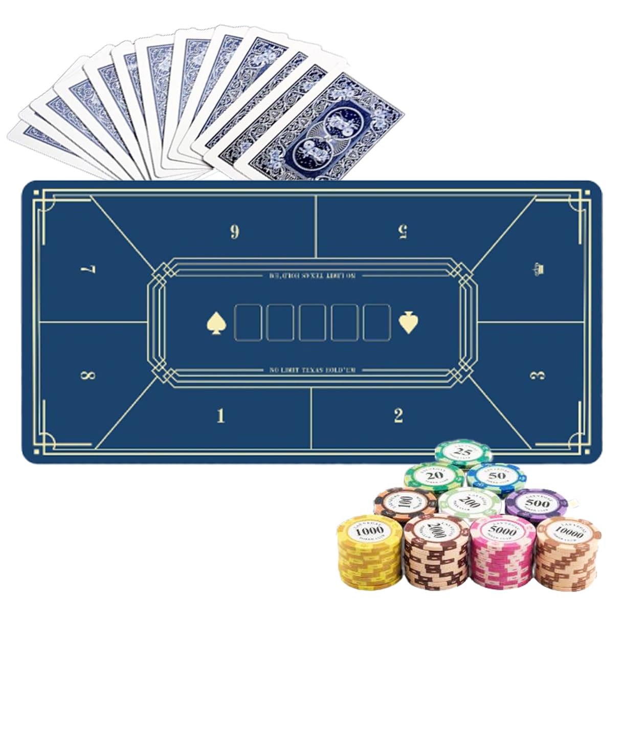 

Коврик для покера на 8 игроков, игровой коврик для покерного стола, резиновый коврик, резина S.fields.inc 4080 см (синий) синий