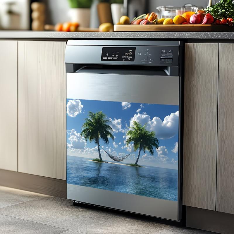 Kühlschrankaufkleber Küche Blumen-Tier-Design Abnehmbar Klebend Spülmaschinen-Aufkleber Wasserdicht Dekorative Kunst