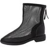 Retro design hollow breathable mesh cool boots summer new versatile high heels temperament sandals