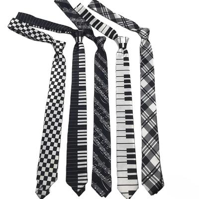 Plaid Korean Version Neck Tie Casual Narrow Version 5cm College Style Creative Tie Men's Leopard Print Casual Funny Neck Ties
