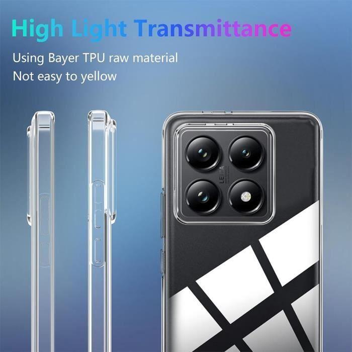 Silicone Case for Xiaomi 14T with 2 Tempered Glass Protectors Transparent Protection